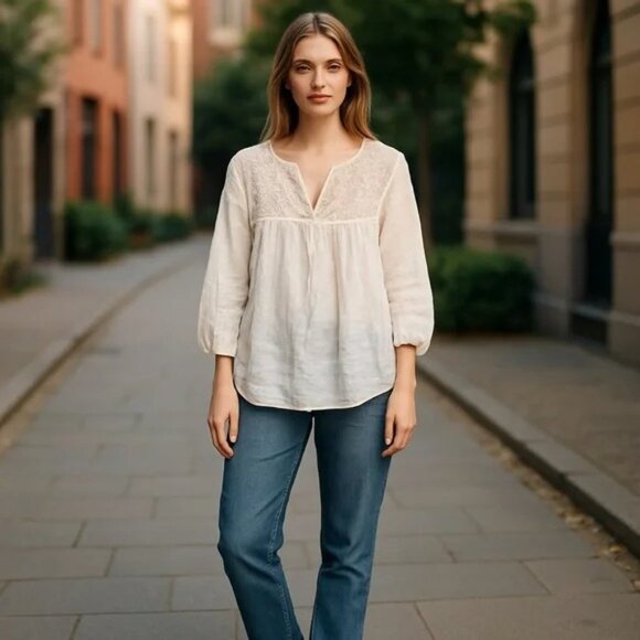 Gerard Darel Cream Blouse Size 36 - Picture 1 of 6